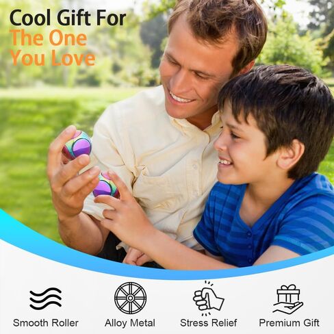 Cool Stress Ball Fidget Spinners for Kids Adults, Metal Handheld Gadget Kinetic Desk Toy Finger Hand Spinner Fingertip Gyro Goody Bag Fillers Fun Idea Gift Silver in Saudi Arabia