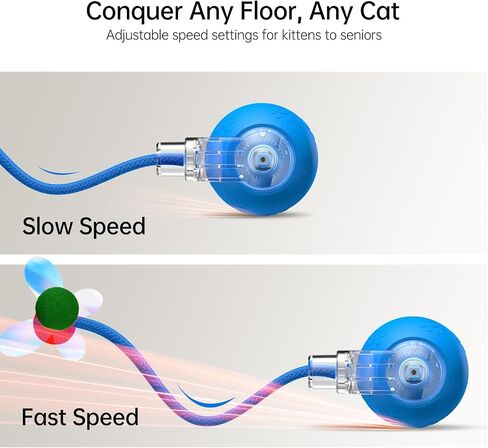 لعبة Cat Ball التفاعلية - 2025 لعبة Smart Rolling Cat مع ذيل لامع ، وإغاثة الملل المنشط للحركة للقطط الداخلية ، وتجنب شحن USB وتجنب العقبات in Kuwait