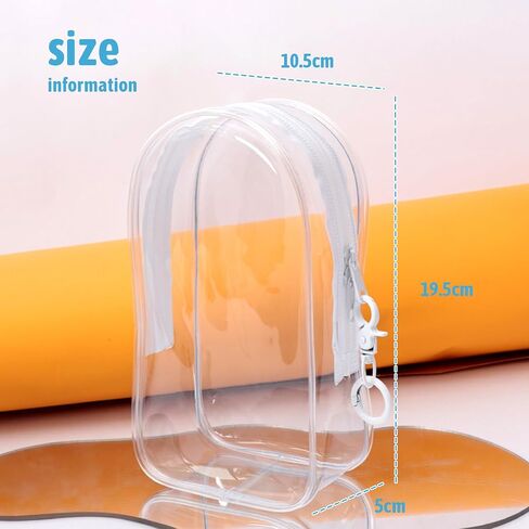 Clear Blind Box Display Pouch with Keychain - Plush Doll Storage Case for Collectible Figures & Small Charms in Saudi Arabia