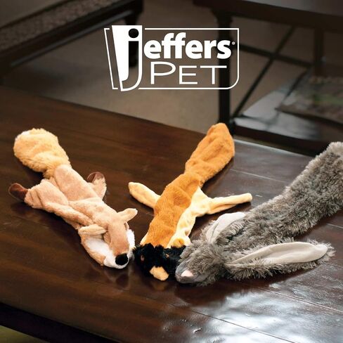 Jeffers Pet Thinnies Unstuffed No Squeaker Dog Toy – 21" Plush Rabbit, Flat Stuffing Free Chew Toy for Small, Medium & Large Dogs – Soft, Interactive Play, Fetch, Tug, Training, Teething in Kuwait