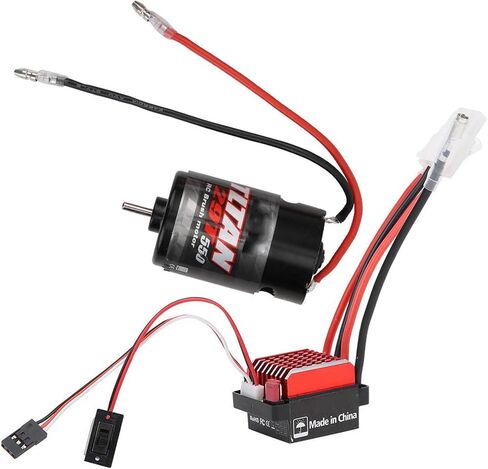 RC Car Brushed Motor ESC 360A TwoWay Brake Climbing Drag Brake for 1/10 RC Car, Black Metal, Universal for SCX10 (29T) in Saudi Arabia