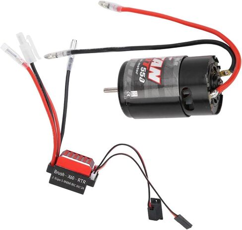 RC Car Brushed Motor ESC 360A TwoWay Brake Climbing Drag Brake for 1/10 RC Car, Black Metal, Universal for SCX10 (29T) in Saudi Arabia