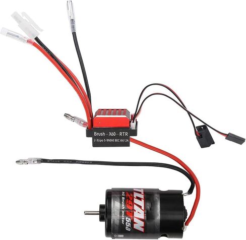 RC Car Brushed Motor ESC 360A TwoWay Brake Climbing Drag Brake for 1/10 RC Car, Black Metal, Universal for SCX10 (29T) in Saudi Arabia