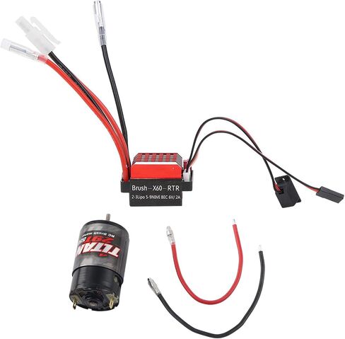 RC Car Brushed Motor ESC 360A TwoWay Brake Climbing Drag Brake for 1/10 RC Car, Black Metal, Universal for SCX10 (29T) in Saudi Arabia