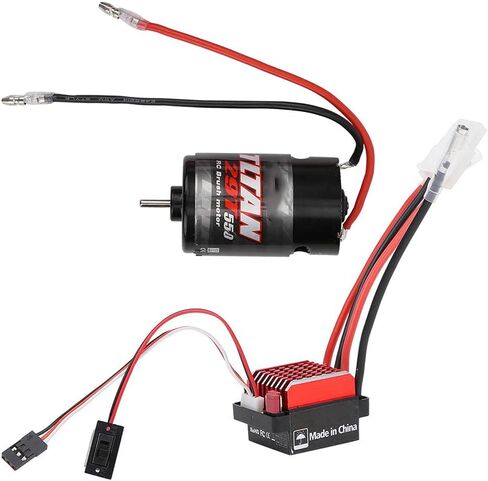 RC Car Brushed Motor ESC 360A TwoWay Brake Climbing Drag Brake for 1/10 RC Car, Black Metal, Universal for SCX10 (29T) in Saudi Arabia