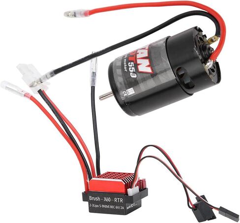 RC Car Brushed Motor ESC 360A TwoWay Brake Climbing Drag Brake for 1/10 RC Car, Black Metal, Universal for SCX10 (29T) in Saudi Arabia