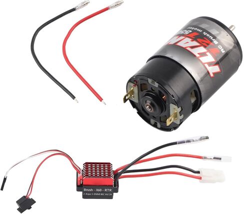 RC Car Motor ESC 360A Twoway Climbing Climbing Brake for 1/10 RC Car ، Black Metal ، Universal for SCX10 (29T) in Kuwait