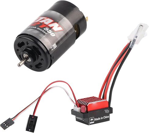 RC Car Motor ESC 360A Twoway Climbing Climbing Brake for 1/10 RC Car ، Black Metal ، Universal for SCX10 (29T) in Kuwait