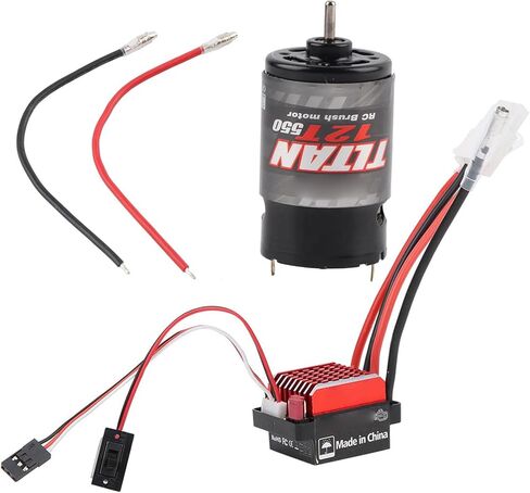 RC Car Motor ESC 360A Twoway Climbing Climbing Brake for 1/10 RC Car ، Black Metal ، Universal for SCX10 (29T) in Kuwait