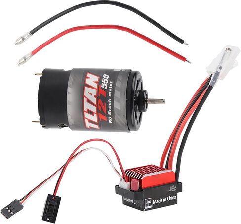 RC Car Motor ESC 360A Twoway Climbing Climbing Brake for 1/10 RC Car ، Black Metal ، Universal for SCX10 (29T) in Kuwait