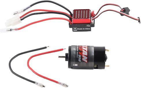RC Car Motor ESC 360A Twoway Climbing Climbing Brake for 1/10 RC Car ، Black Metal ، Universal for SCX10 (29T) in Kuwait
