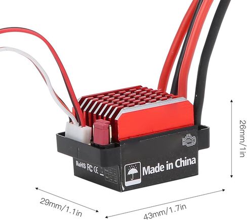RC Car Motor ESC 360A Twoway Climbing Climbing Brake for 1/10 RC Car ، Black Metal ، Universal for SCX10 (29T) in Kuwait