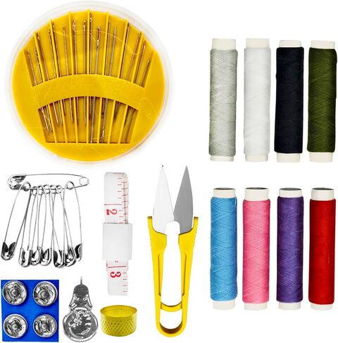 Portable Sewing Kit for Travel, Home & DIY – Complete Sewing Supplies with Thread, Needles, Scissors, Buttons, Measuring Tape – Perfect Gift for Beginners, Kids, Adults, Moms & Grandmas in Kuwait
