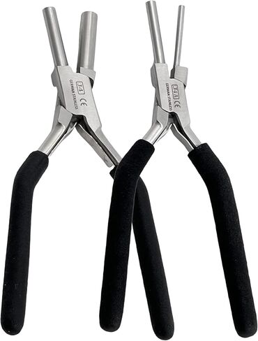 1 EA German Heavy Duty Bail Making Pliers 3MM/5MM-7MM/9MM Bail making pliers for consistent loops connectors -WITH NON-SLIP COMFORT GRIP HANDLE (SET OF 2 EACH-3MM/5MM+7MM/9MM) in Saudi Arabia