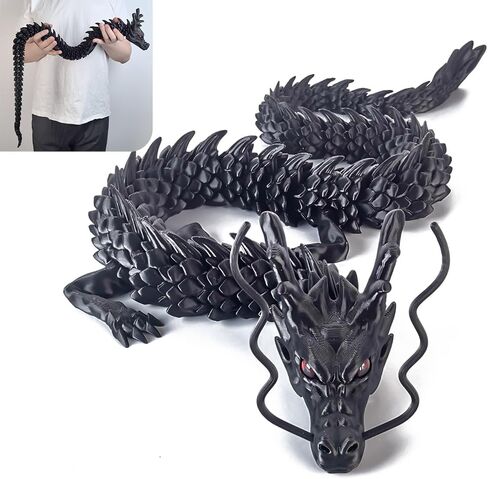 40inch Super Large 3D Printed Dragon,Bigger Fidget Crystal Dragon Toys,3D Printed Stuff Animals Toys,Articulated Dragon for Home Office Desk Wall Decor (Luminous Blue) in Kuwait