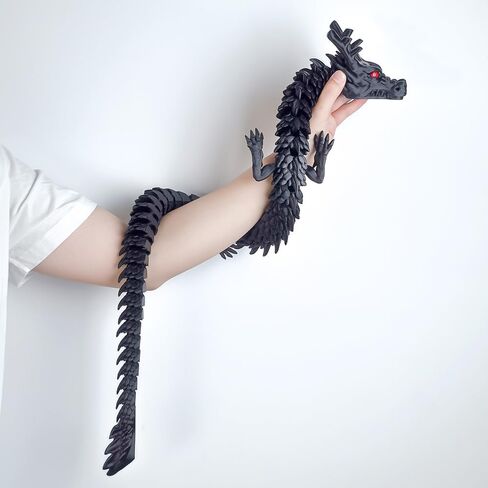 40inch Super Large 3D Printed Dragon,Bigger Fidget Crystal Dragon Toys,3D Printed Stuff Animals Toys,Articulated Dragon for Home Office Desk Wall Decor (Luminous Blue) in Kuwait