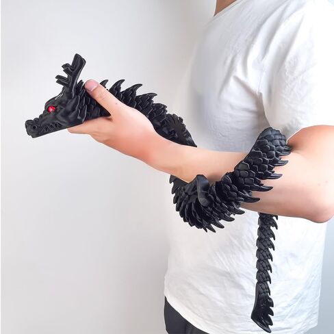 40inch Super Large 3D Printed Dragon,Bigger Fidget Crystal Dragon Toys,3D Printed Stuff Animals Toys,Articulated Dragon for Home Office Desk Wall Decor (Luminous Blue) in Kuwait