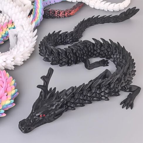 40inch Super Large 3D Printed Dragon,Bigger Fidget Crystal Dragon Toys,3D Printed Stuff Animals Toys,Articulated Dragon for Home Office Desk Wall Decor (Luminous Blue) in Kuwait