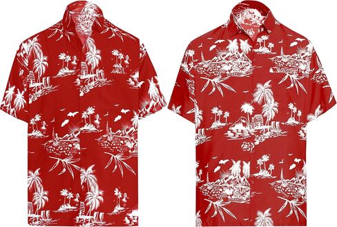 LA LEELA Men's Hawaiian Shirts Short Sleeve Button Down Shirt Mens Summer Shirts Casual Beach Vacation Hawaii Island Shirts for Men Funny XS Tropical, Blue in Saudi Arabia