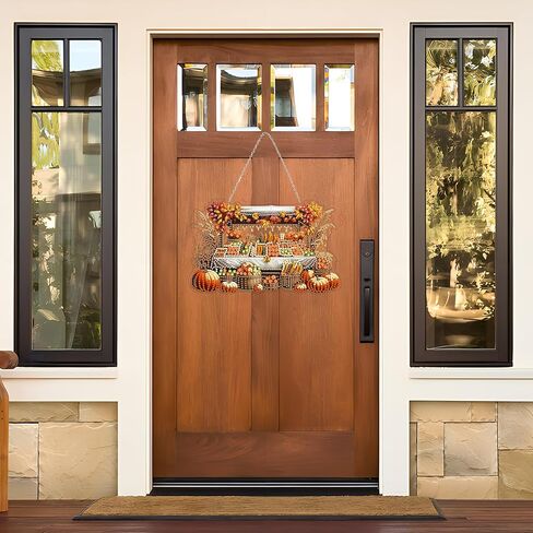 طقم معلق للفن الماسي للبالغين ، وحجر الراين على شكل خاص ، مزدوج الوجهين 5D DIY أكريليك فني للفنون النافذة المعلقات حديقة الجدار معلقة زخرفة معلقة (قرع عيد الهالوين) in Kuwait