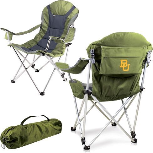 PICNIC TIME NCAA Reclining Camp Chair, One Size, Black with Gray Accents in Saudi Arabia
