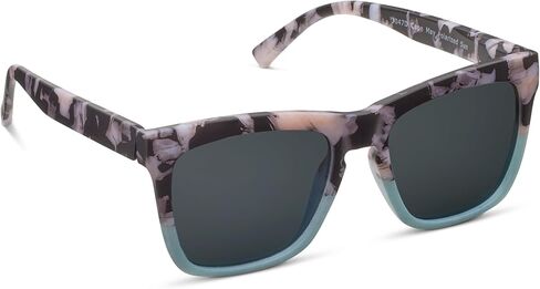 Peepers by PeeperSpecs Women's Cape May Reading, Bifocal and Polarized Sunglasses Soft Square, Black Marble/Mint, 2.00 + 2 in Saudi Arabia