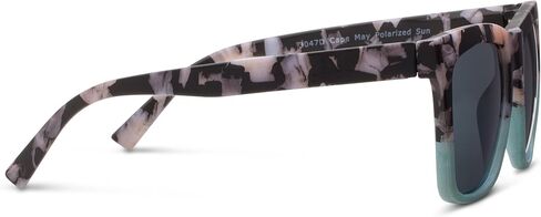 Peepers by PeeperSpecs Women's Cape May Reading, Bifocal and Polarized Sunglasses Soft Square, Black Marble/Mint, 2.00 + 2 in Saudi Arabia