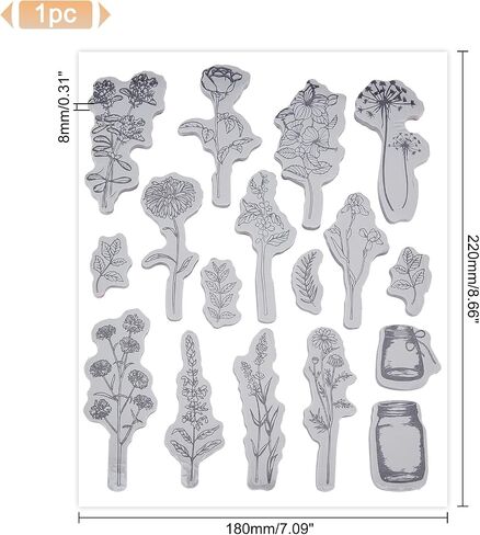 GLOBLELAND Flower Background Cling Rubber Stamp 7.09x8.66inch Flowers EVA Stamps Embossing Stamp Seal Rubber Stamps for DIY Scrapbooking and Card Making Paper Craft Decor in Saudi Arabia