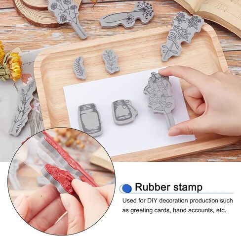 GLOBLELAND Flower Background Cling Rubber Stamp 7.09x8.66inch Flowers EVA Stamps Embossing Stamp Seal Rubber Stamps for DIY Scrapbooking and Card Making Paper Craft Decor in Saudi Arabia