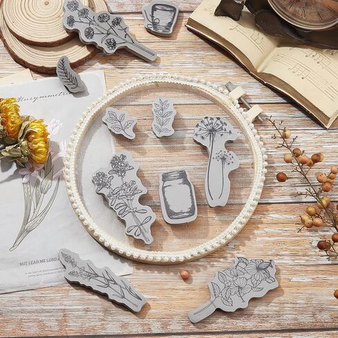 GLOBLELAND Flower Background Cling Rubber Stamp 7.09x8.66inch Flowers EVA Stamps Embossing Stamp Seal Rubber Stamps for DIY Scrapbooking and Card Making Paper Craft Decor in Saudi Arabia