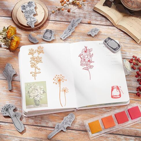 GLOBLELAND Flower Background Cling Rubber Stamp 7.09x8.66inch Flowers EVA Stamps Embossing Stamp Seal Rubber Stamps for DIY Scrapbooking and Card Making Paper Craft Decor in Saudi Arabia