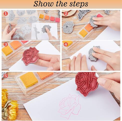 GLOBLELAND Flower Background Cling Rubber Stamp 7.09x8.66inch Flowers EVA Stamps Embossing Stamp Seal Rubber Stamps for DIY Scrapbooking and Card Making Paper Craft Decor in Saudi Arabia