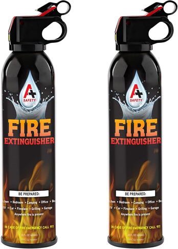 Portable Fire Extinguisher | 6-in-1 Small Fire Extinguisher for Home, Garage, Kitchen, Car | For Electric, Textile and Grease Fires | Non-Toxic, Easy Clean | Wall Mount Incl (2PK) in Saudi Arabia