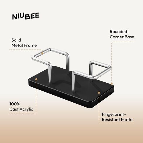 NIUBEE Acrylic Business Card Holder: Metal Business Card Display Stand for Desk - Frosted Gift Card Organizer for Office, Reception, Desktop (Black) - 2pack in Saudi Arabia