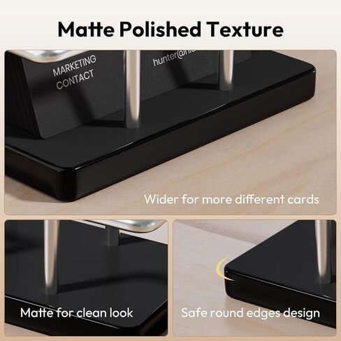 NIUBEE Acrylic Business Card Holder: Metal Business Card Display Stand for Desk - Frosted Gift Card Organizer for Office, Reception, Desktop (Black) - 2pack in Saudi Arabia