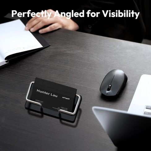 NIUBEE Acrylic Business Card Holder: Metal Business Card Display Stand for Desk - Frosted Gift Card Organizer for Office, Reception, Desktop (Black) - 2pack in Saudi Arabia