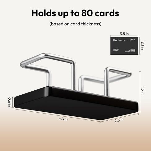 NIUBEE Acrylic Business Card Holder: Metal Business Card Display Stand for Desk - Frosted Gift Card Organizer for Office, Reception, Desktop (Black) - 2pack in Saudi Arabia