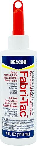 BEACON Fabri-Tac Premium Fabric Glue - Quick Drying, Crystal Clear, Permanent - for Fabrics, Canvas, Lace, Wood and More, 4-Ounce, 12-Pack in Kuwait