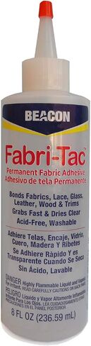 BEACON Fabri-Tac Premium Fabric Glue - Quick Drying, Crystal Clear, Permanent - for Fabrics, Canvas, Lace, Wood and More, 4-Ounce, 12-Pack in Kuwait