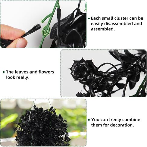 RECUTMS Outdoor Artificial Hanging Flowers 4Pcs Fake Greenery Shrubs UV Resistant Faux Plastic Plants for Farmhouse Kitchen Office Party Summer Decor Indoor (Orange) in Kuwait