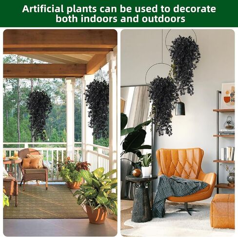 RECUTMS Outdoor Artificial Hanging Flowers 4Pcs Fake Greenery Shrubs UV Resistant Faux Plastic Plants for Farmhouse Kitchen Office Party Summer Decor Indoor (Orange) in Kuwait