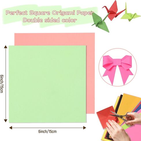 300 Sheets Origami Paper, 25 Colors Origami Paper 6x6, Double Sided Color 6" Square Oragami Paper for Scrapbook Decor, Folding Crafts Kids DIY School Arts Crafts in Saudi Arabia