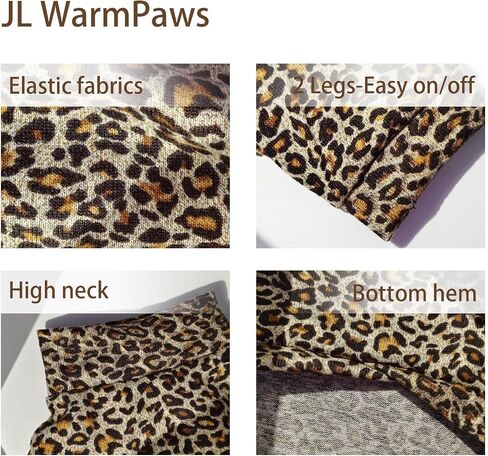 Sphynx Cat Sweater Leopard Hairless Cat Clothes Sweater Shirt Soft Warm Long Sleeves Pullover Pet Clothes Pajamas Dog Cloth for Small Dogs Jumpsuit Pet Sweaters (Leopard, Small) in Kuwait