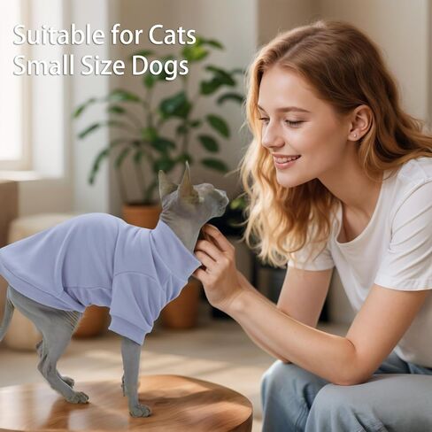 Sphynx Cat Sweater Leopard Hairless Cat Clothes Sweater Shirt Soft Warm Long Sleeves Pullover Pet Clothes Pajamas Dog Cloth for Small Dogs Jumpsuit Pet Sweaters (Leopard, Small) in Kuwait