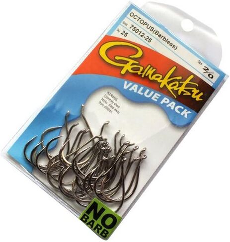 Gamakatsu Barbless Octopus Hook-Pack Of 25 (Black, 3/0) in Saudi Arabia