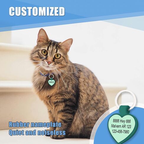 Personalized Engraved Silicone Dog Tags, Custom Pet ID Tags for Cats and Dogs, Engraved Silent Name Phone Address Tag, Clear Without Noise Silicone Tags for Large Small Pets（Hexagon Mix 3） in Kuwait