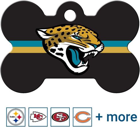 GoTags Personalized Kansas City Chiefs Dog Tag, Brass Metal Bone Shape Pet ID Tag Engraved with Name and Custom Text, Every NFL Football Team Pet Apparel (Large) in Saudi Arabia