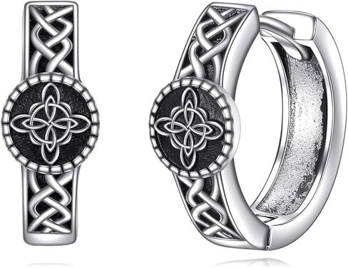 SHEAISRS Celtic Knot Earrings 925 Sterling Silver Small Hoop Earrings Jewelry Women Gift Man in Saudi Arabia