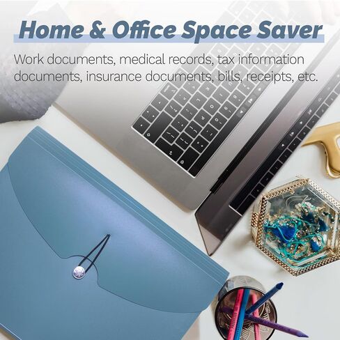 13 Pocket Accordian File Organizer, Expanding File Folder with Tabs, Monthly Accordion Folder A4 Letter Size Paper Document Receipt Holder for School Office Supplies, Haze Blue in Saudi Arabia