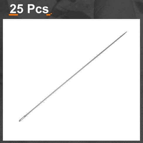 Harfington 25pcs إبر الخياطة 0.45 ملم قطر 120 مم (4.72 ") الطويلة فائقة الرقيقة من الفولاذ المقاوم للصدأ التطريز الإبر لصنع المجوهرات صنع الحرف اليدوية DIY in Kuwait